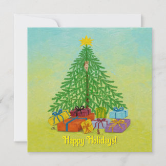 Cat and Mouse Christmas Holiday Card