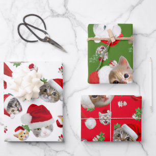 Cat and Mouse Christmas Wrapping Paper Sheet