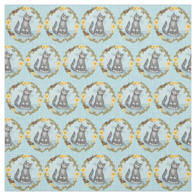 Cat and Mouse  Fabric (Swatch)