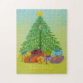 Cat and Mouse Holiday Jigsaw Puzzle