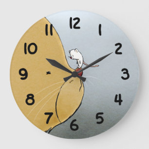 Cat and Mouse Large Clock