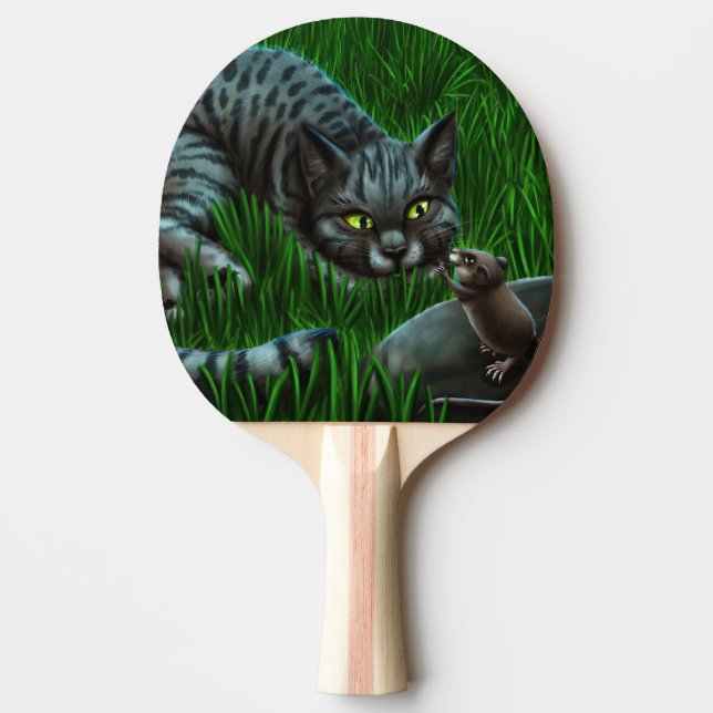 Cat and mouse ping pong paddle (Front)