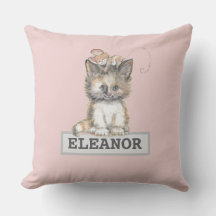 Cat and Mouse Throw Pillow