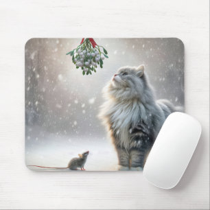 Cat and Mouse Under Mistletoe Mat