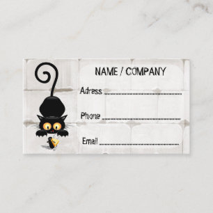 Cat and Mouse with Cheese Fun Cartoon Characters Business Card