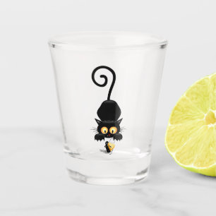 Cat and Mouse with Cheese Fun Cartoon Characters Shot Glass