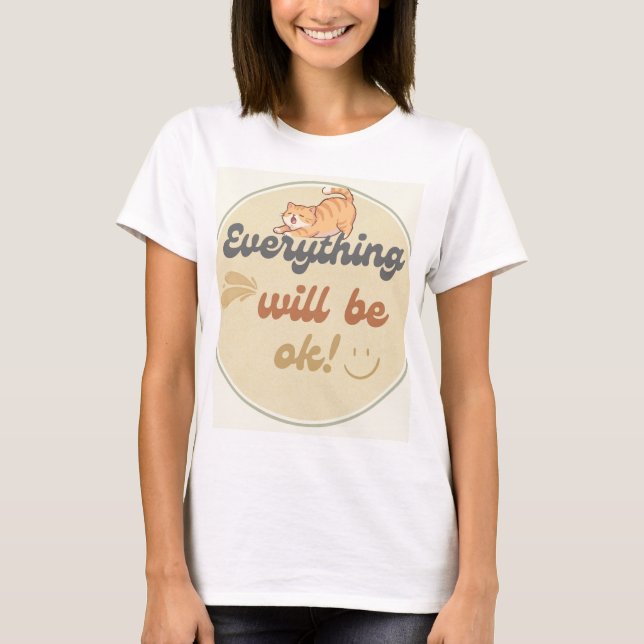 Cat and nice art design t-shirt (Front)