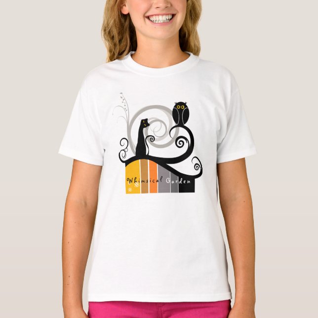 Cat and Owl T-Shirt (Front)