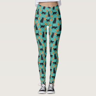 Cat and pizza funny pattern leggings