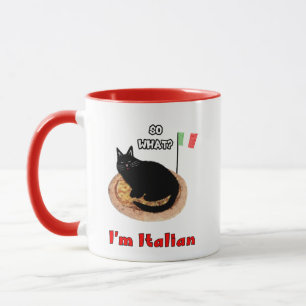 Cat and pizza mug