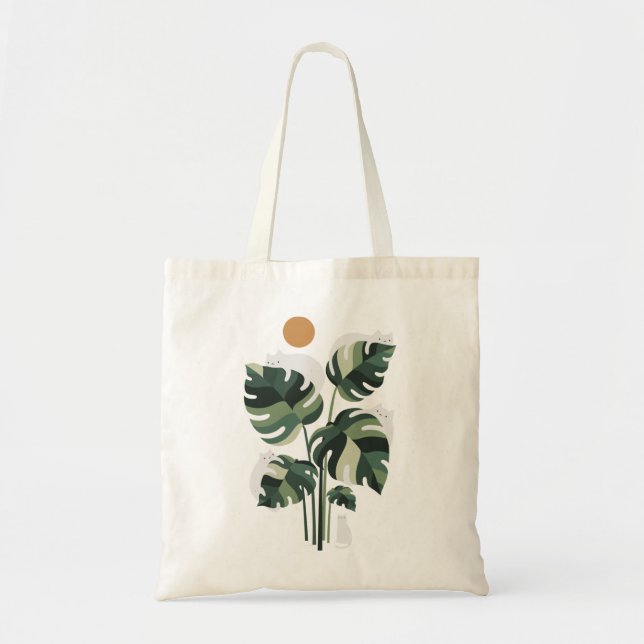 Cat and Plant 11   Tote Bag (Front)