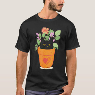 Cat And Plant For Plant Gardener Gardening T-Shirt