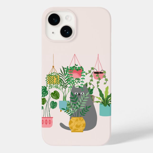 Cat and Plants Case-Mate iPhone Case (Back)