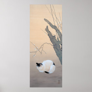 Cat and Plum Blossoms Poster