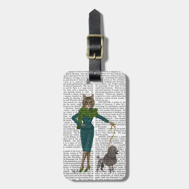 Cat and Poodle Luggage Tag (Front Vertical)