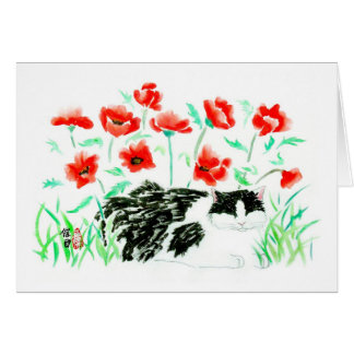 Cat and Poppies card