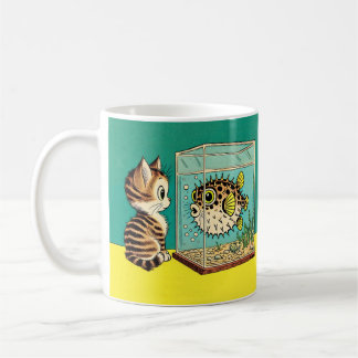 Cat and Puffer fish mug