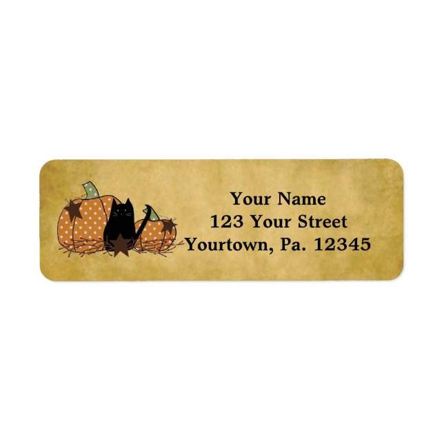 Cat And Pumpkins Address Labels (Front)