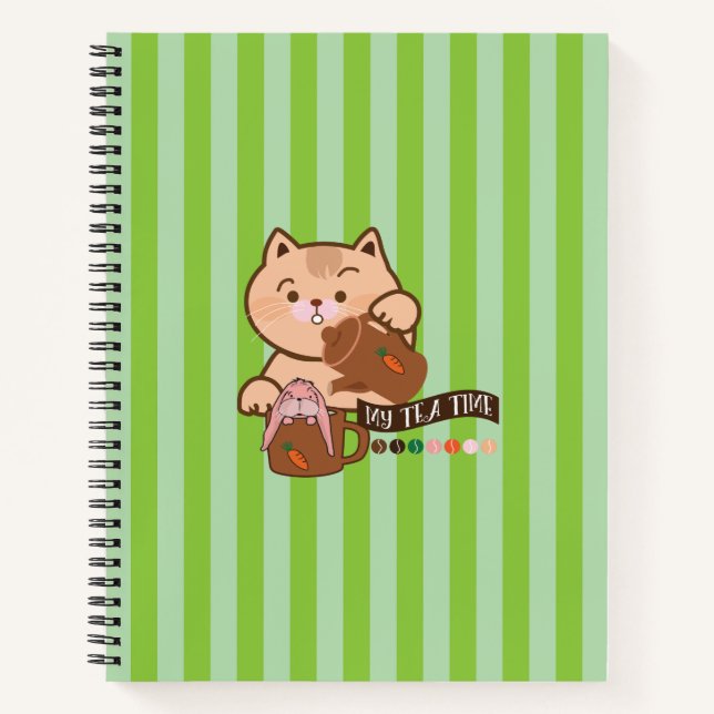 cat and rabbit's tea time notebook (Front)