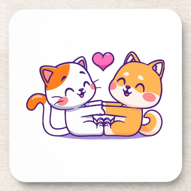 Cat And Shiba Inu Coaster (Front)