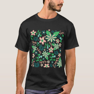 Cat And Spring Flowers T-Shirt