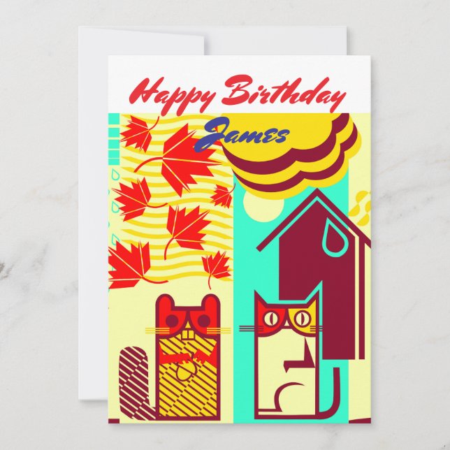 cat and squirel card (Front)