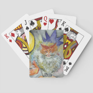Cat and star playing cards