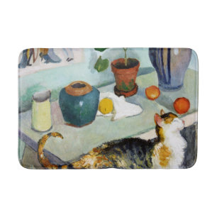 Cat and Still Life, August Macke Bath Mat