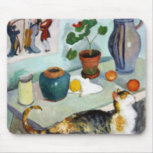 Cat and Still Life, August Macke Mouse Mat