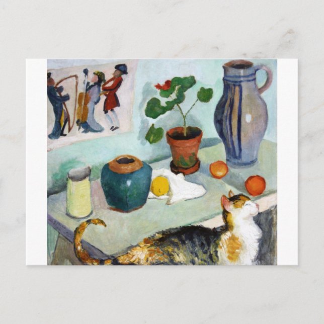Cat and Still Life, August Macke Postcard (Front)