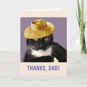 Cat And Sun Hat Father's Day Card