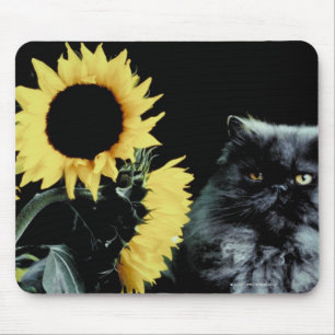 Cat and Sunflower Mouse Mat