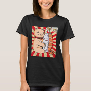 Cat And Sushi Japanese T-Shirt