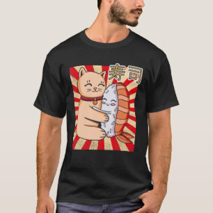 Cat And Sushi Japanese T-Shirt