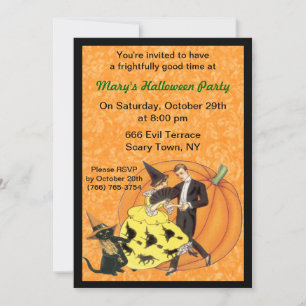 Cat And The Fiddle Halloween Party Invitation