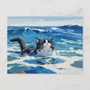 Cat And The Ocean (#3) Postcard