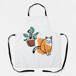 Cat and the plant apron