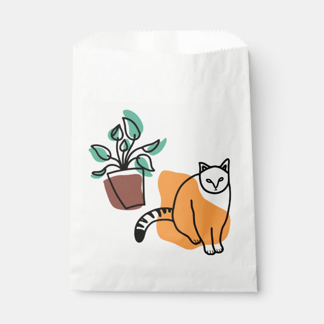 Cat and the plant favour bags (Front)