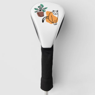 Cat and the plant golf head cover
