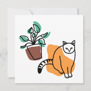 Cat and the plant invitation