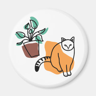 Cat and the plant magnet