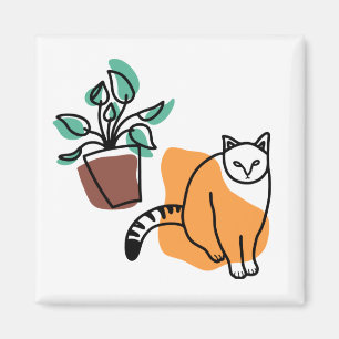 Cat and the plant magnet