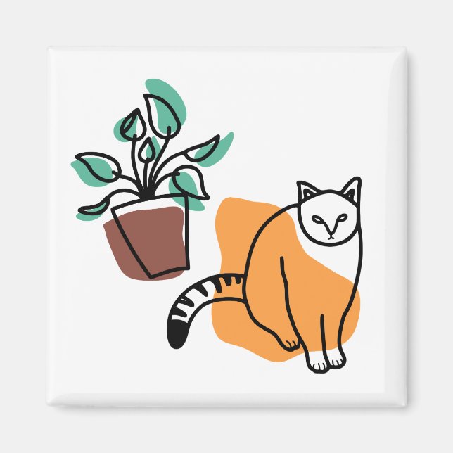 Cat and the plant magnet (Front)