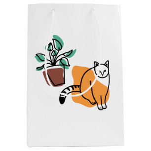 Cat and the plant medium gift bag