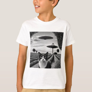 Cat and UFO T-Shirt
