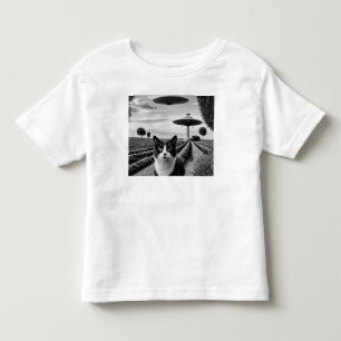 Cat and UFO Toddler T-Shirt