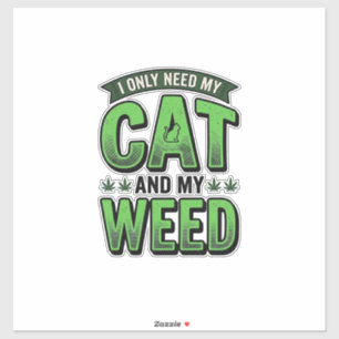 Cat And Weed Vintage Engraving T-Shirt Design_1