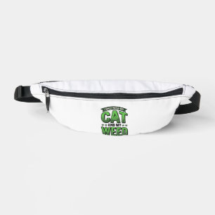 Cat And Weed Vintage Engraving T-Shirt Design_1 Bum Bags
