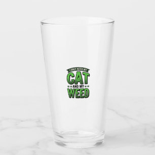 Cat And Weed Vintage Engraving T-Shirt Design_1 Glass