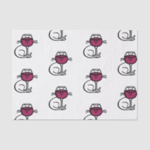 Cat and Wine Glass Tissue Paper